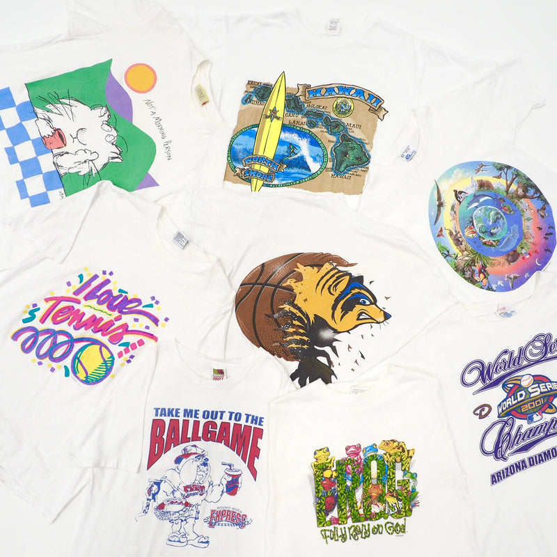 Vintage White T-Shirt USA - 50 Pieces